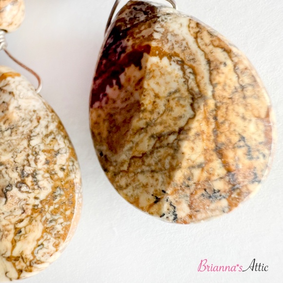 Picture Jasper Dangle Drop Handmade Earrings for Women - Picture 6 of 7